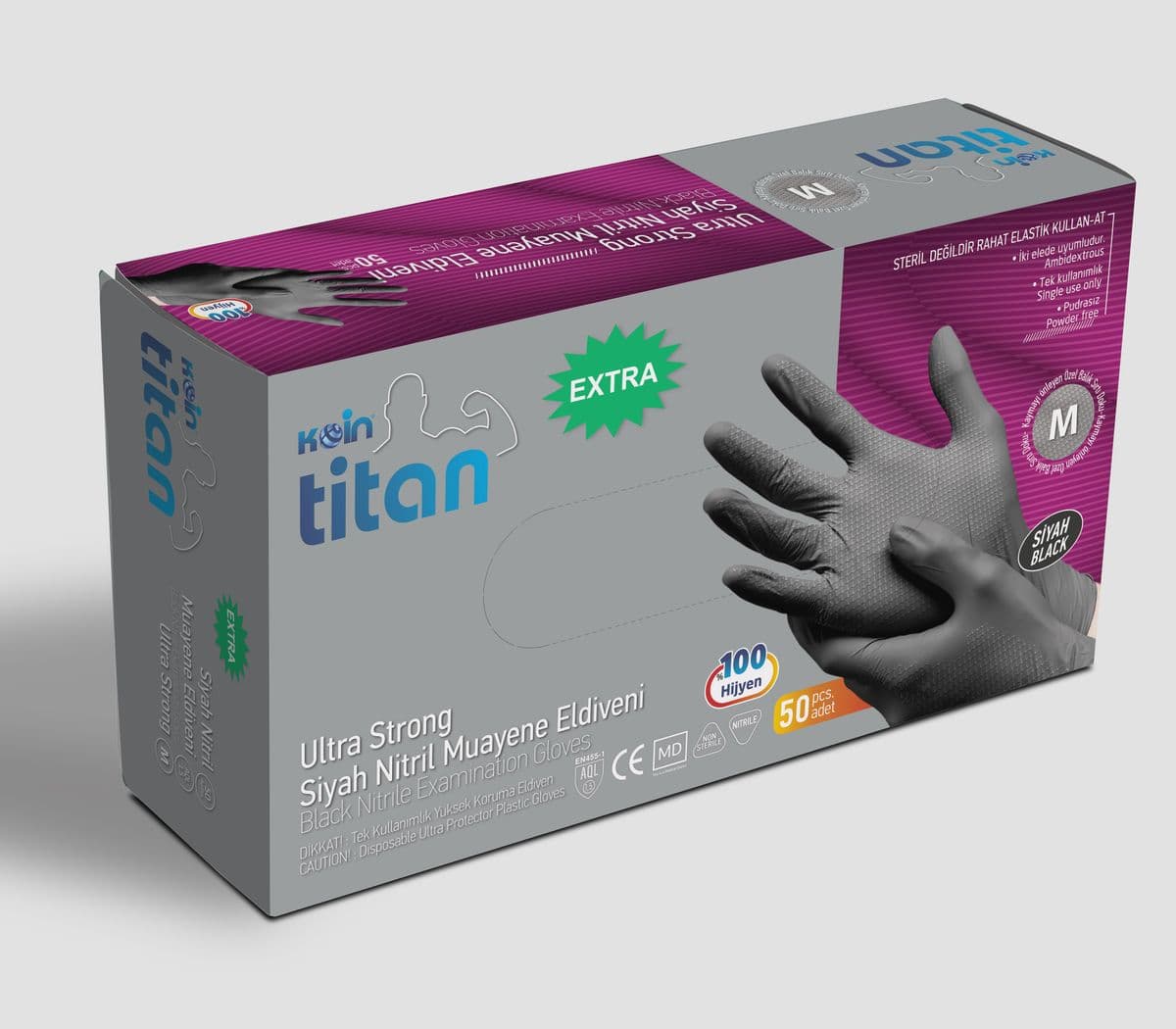 Siyah Titan Extra Eldiven Orta